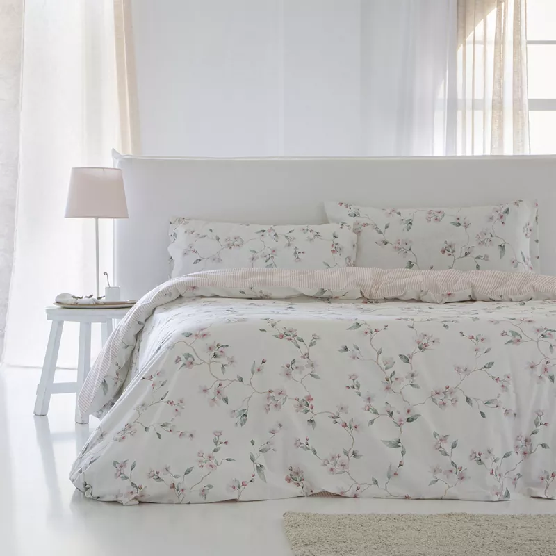 funda edredón nórdico algodón egipcio 144 hilos multicolor cierre con botones