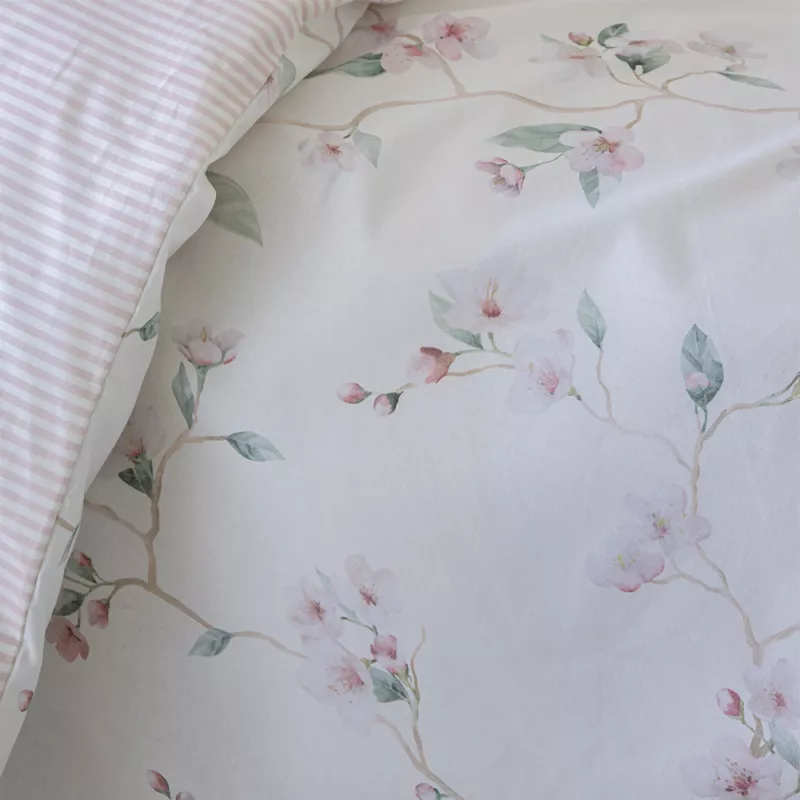 funda nórdica flores algodón egipcio 144 hilos multicolor cierre con botones