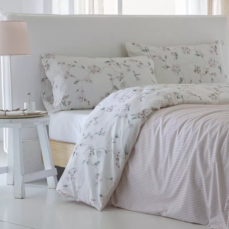 funda nórdica reversible algodón egipcio 144 hilos multicolor cierre con botones