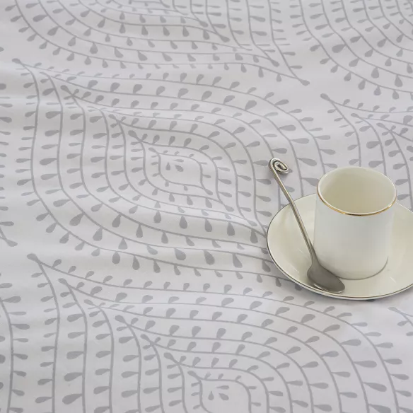 funda nórdica gris algodón poliéster cierre con botones