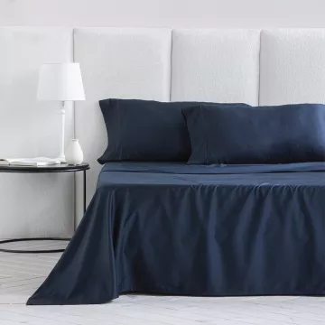 juego de sabanas satén algodón egipcio 400 hilos azul 2