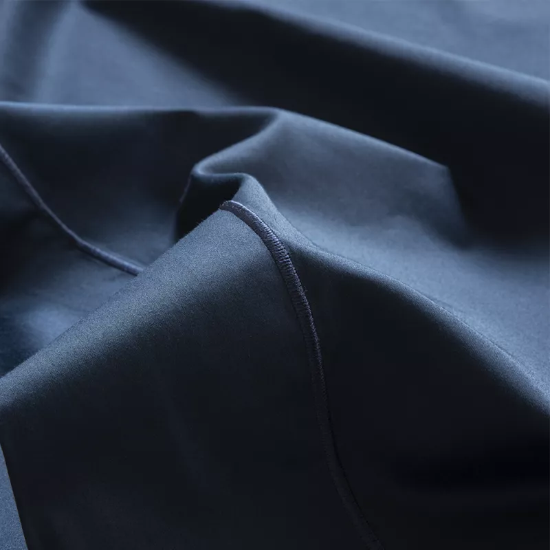 juego de cama lujoso 400 hilos azul satén algodón