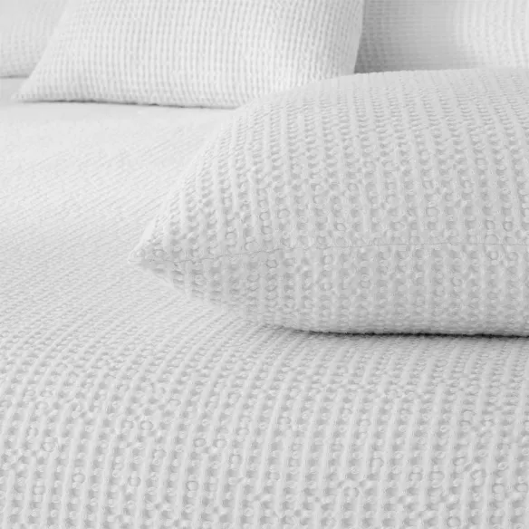 funda nórdica nido de abeja algodón blanco