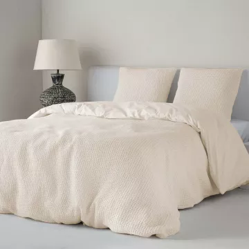 funda nórdica nido abeja waffle beige