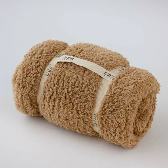 manta plaid viaje regalo sofá cama suave y cálida alta calidad camel