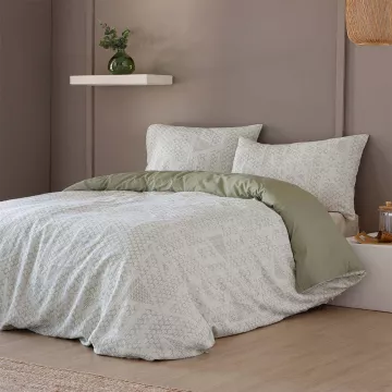 funda nórdica algodón verde tejido jacquard