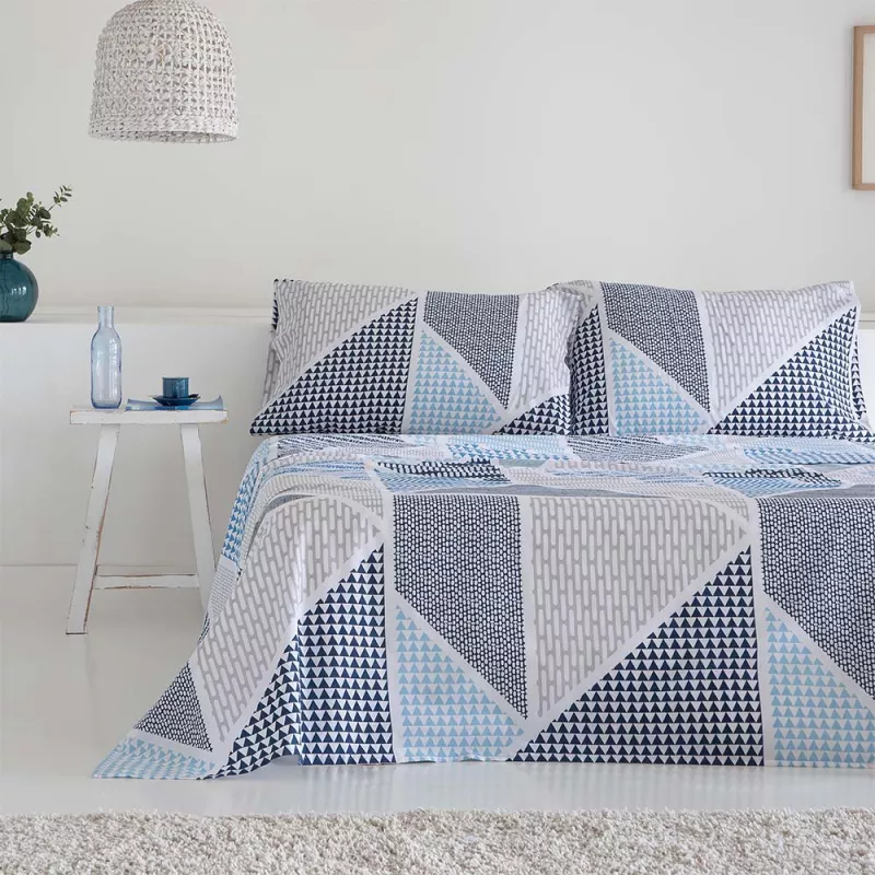 juego de cama azul algodón poliéster