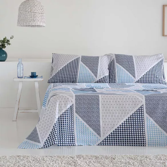 juego de cama azul algodón poliéster