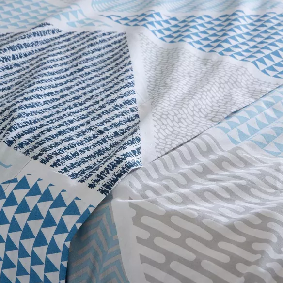 juego de sábanas para todos los tamaños de cama azul algodón poliéster