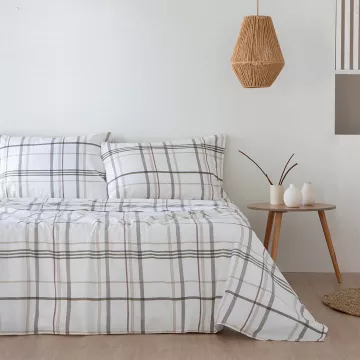 juego de sábanas percal algodón 200 hilos beige 2