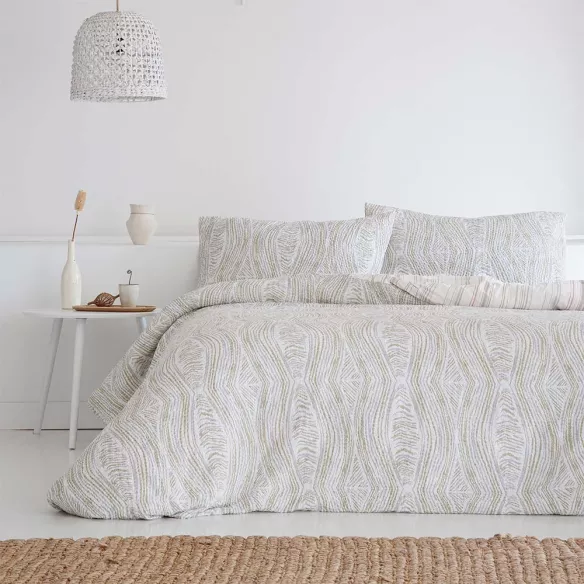 funda relleno nórdico jacquard waffle nido de abeja todos los tamaños verde