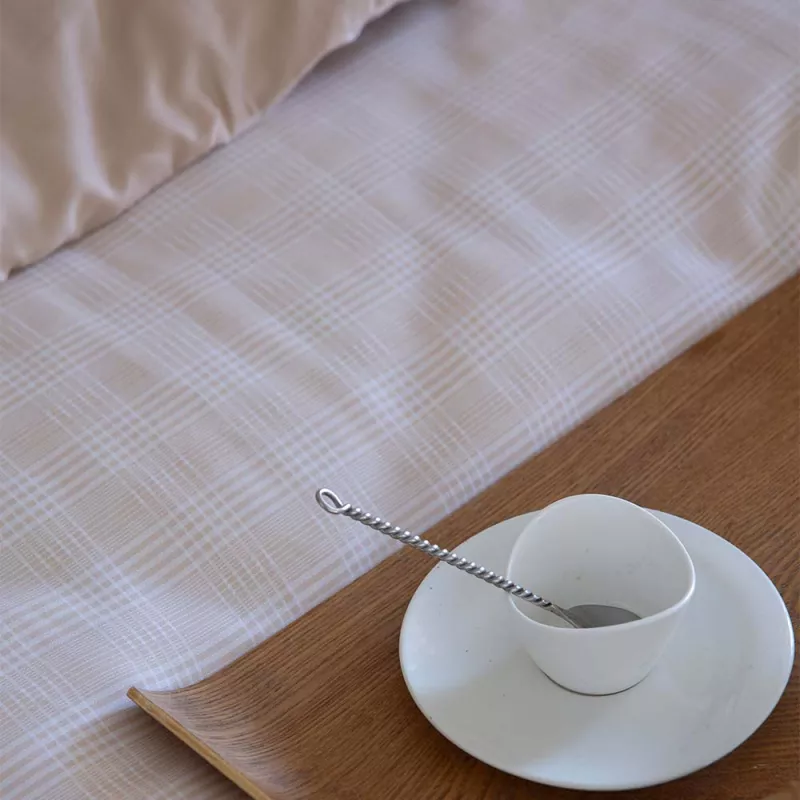 funda edredón satén beige algodón 200 hilos