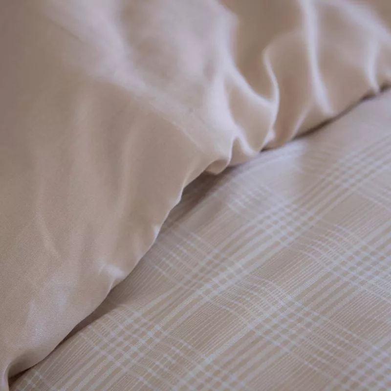 funda relleno nórdico satén algodón 200 hilos beige