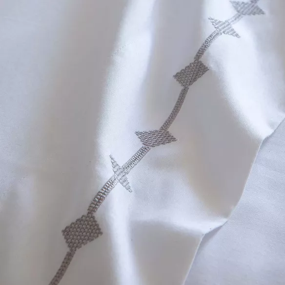 Juego de cama blanco satén algodón egipcio 300 hilos blanco