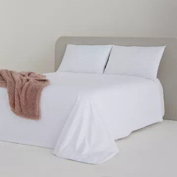 funda edredón nórdico liso blanco percal algodón 200 hilos