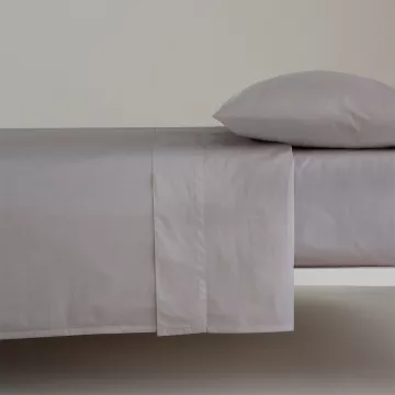 juego de sábanas liso gris percal algodón 200 hilos 2