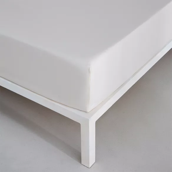 bajera ajustable algodón beige 200 hilos