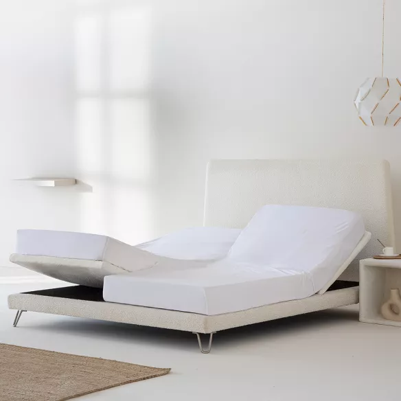 sábana bajera camas dobles articuladas blanco pantalón