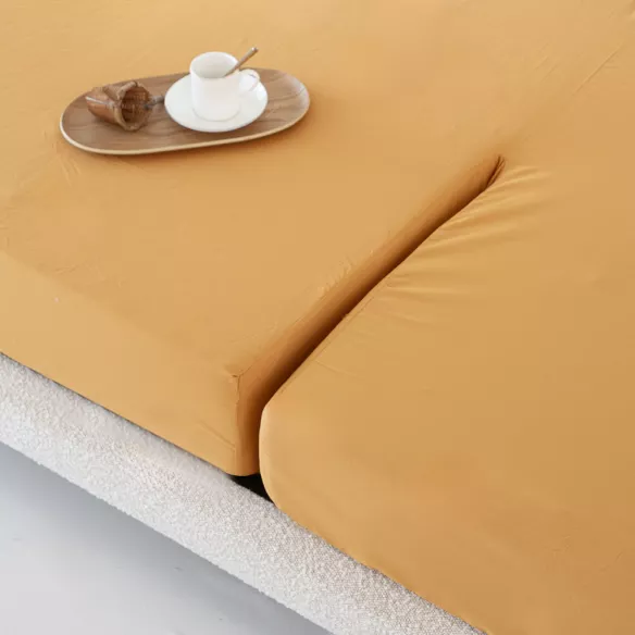 sábana bajera pantalón ocre naranja algodón 200 hilos