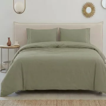 funda edredón nórdico satén 300 hilos verde 2
