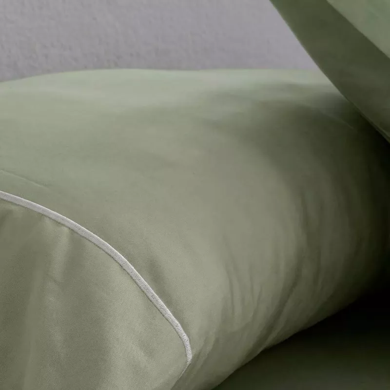 juego de cama 300 hilos verde satén algodón