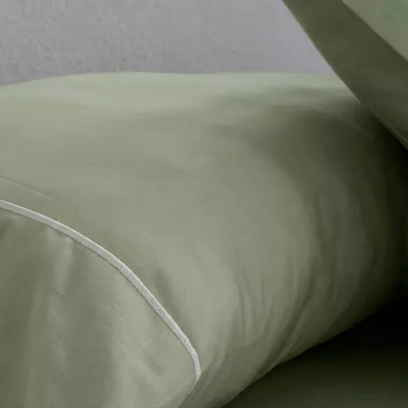 juego de cama 300 hilos verde satén algodón