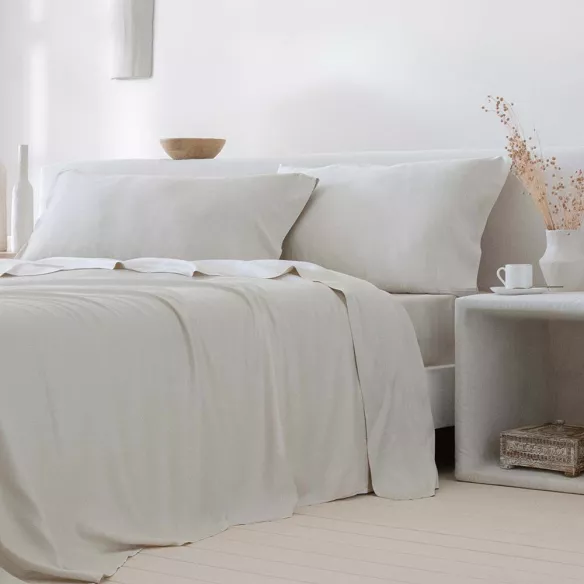 juego de sábanas bambú orgánico beige 300 hilos