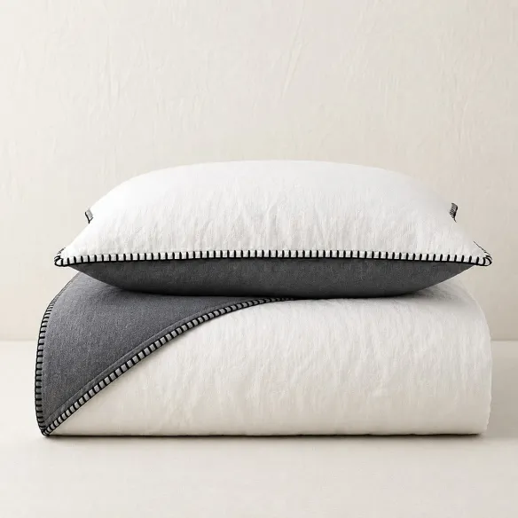 funda nórdica dos colores blanco y gris