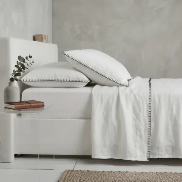 COTTON ARTEAN  - Juego de sábanas modelo HARRIA Blanco. Percal algodón 200 hilos.