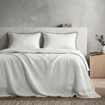 COTTON ARTEAN  - Juego de sábanas modelo HARRIA Blanco. Percal algodón 200 hilos. 2