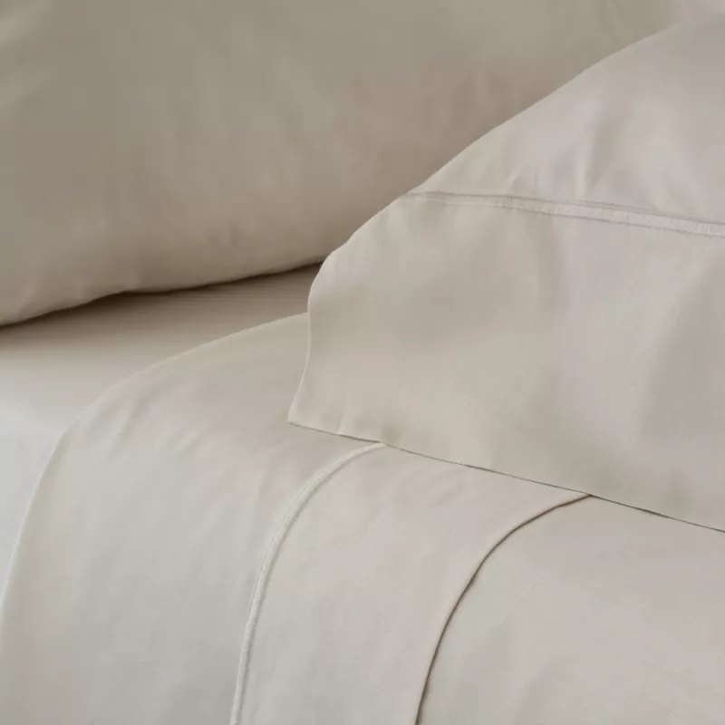 COTTON ARTEAN - Juego de sábanas SATÉN ALGODÓN EGIPCIO BEIGE