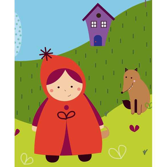 detalle caperucita funda nordica infantil verde