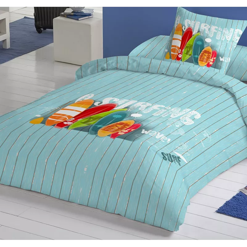 funda de edredon infantil juvenil azul wave