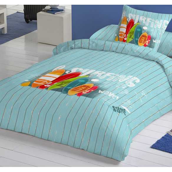 funda de edredon infantil juvenil azul wave